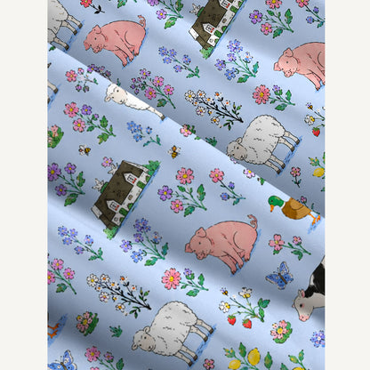 Sunny Farm Blossom Meadow Print Wide Straps Maxi Dress With Pockets