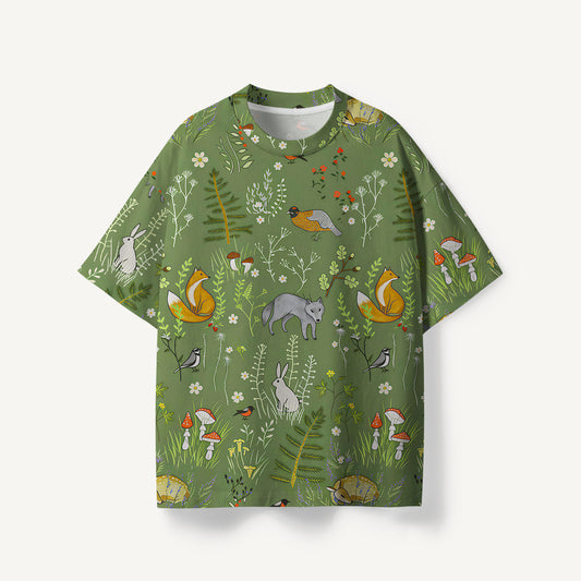 Whimsical Woodland Animals  print Premium Eco Tee