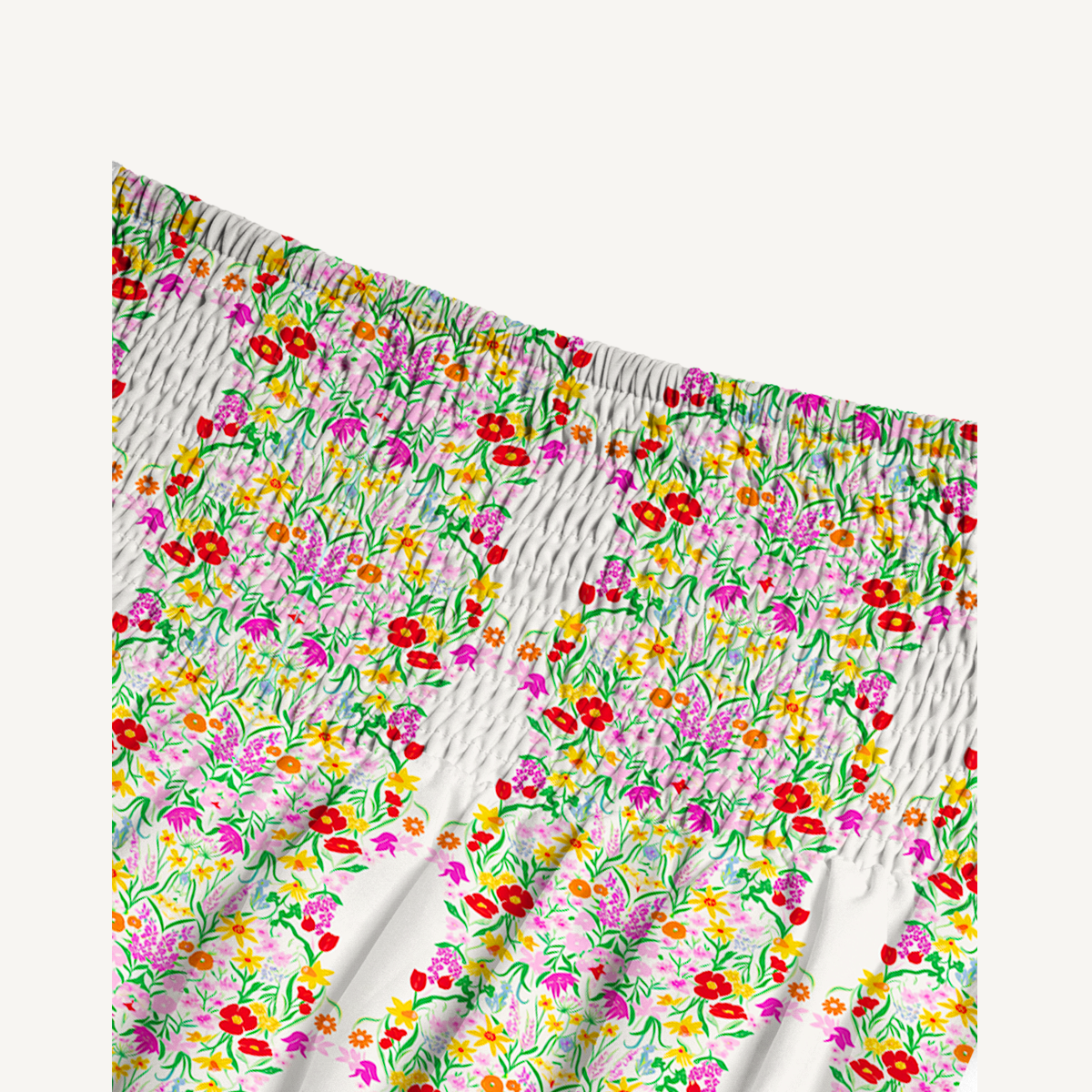 Elegant Garden Print Convertible Maxi Skirt & Strapless Dress