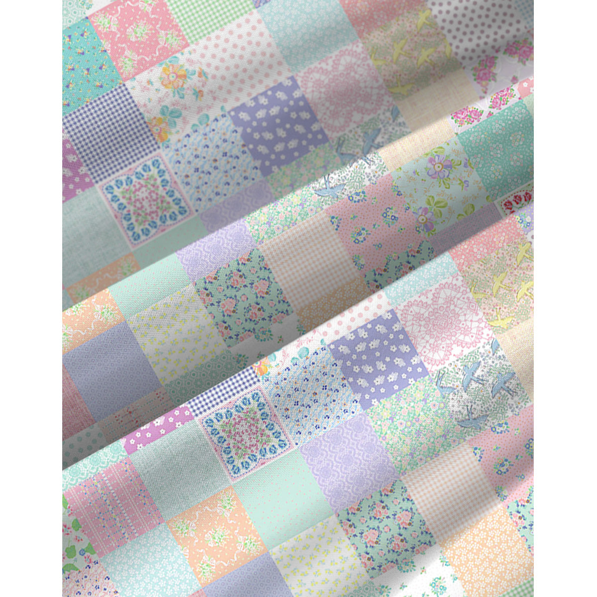 Vintage Quilt Patchwork Spaghetti Strap Mini Dress