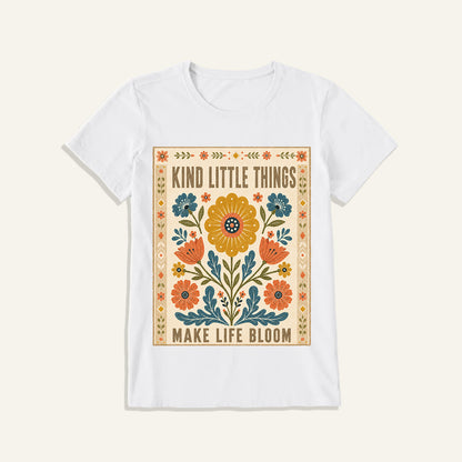 Kind Little Things Folk Bloom Print Crew Neck Cotton Tee