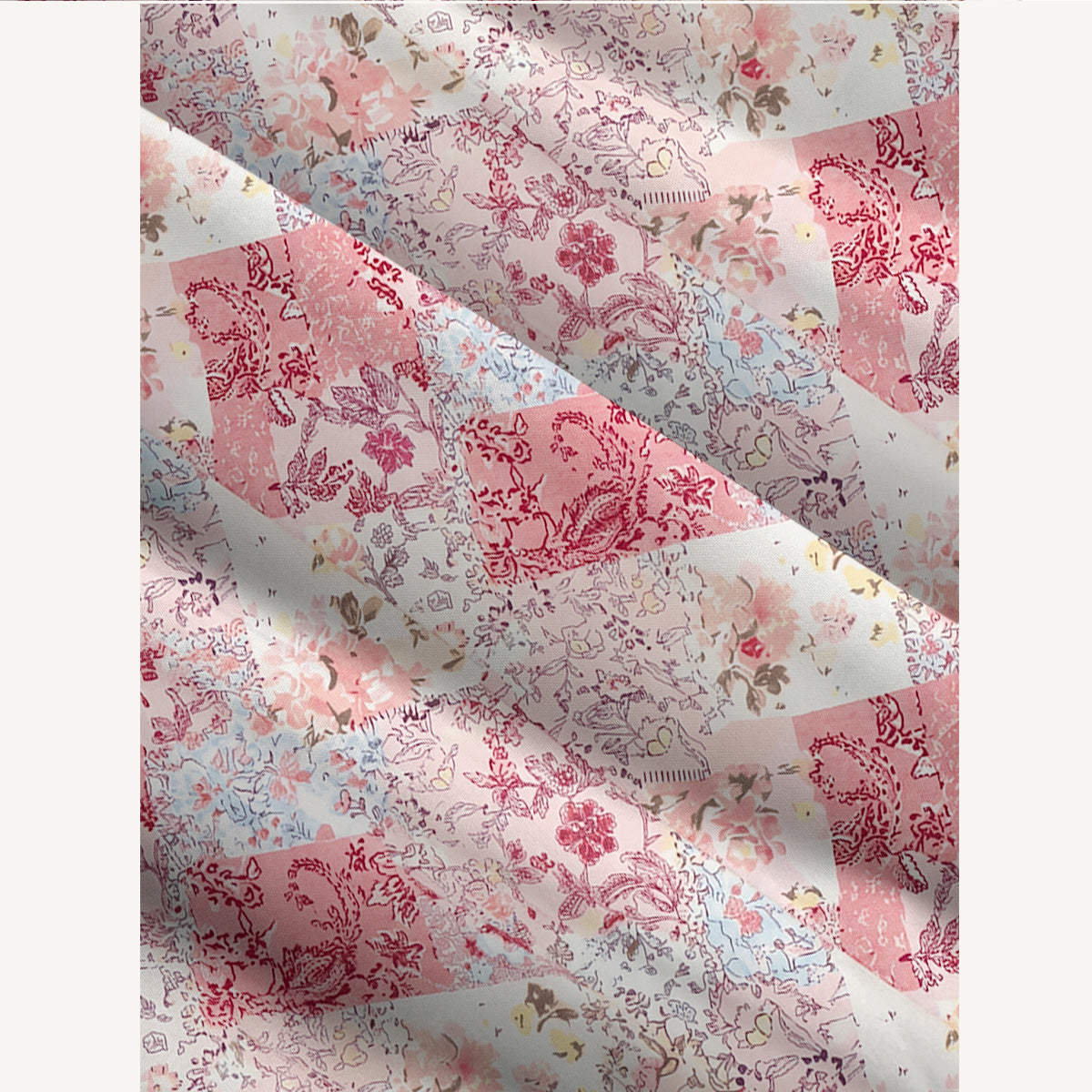 Shabby Chic Floral Patchwork Print Wide Straps Maxi Dress With Pockets