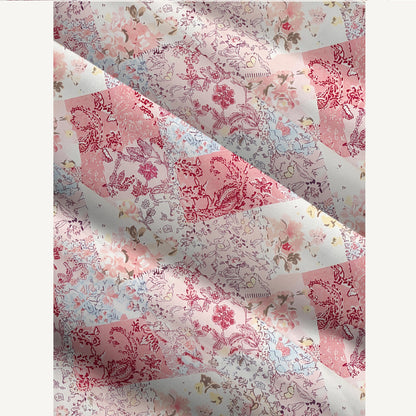 Shabby Chic Floral Patchwork Print Wide Straps Maxi Dress With Pockets