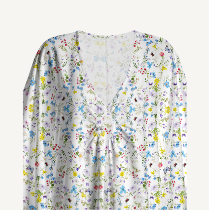 V‑Neck Butterfly Trail Kimono Sleeve Kaftan Dress