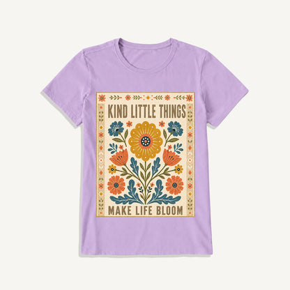 Kind Little Things Folk Bloom Print Crew Neck Cotton Tee