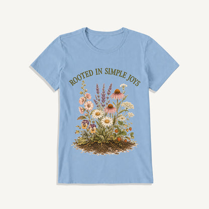 Rooted Wildflower Garden Print Crew Neck Cotton Tee