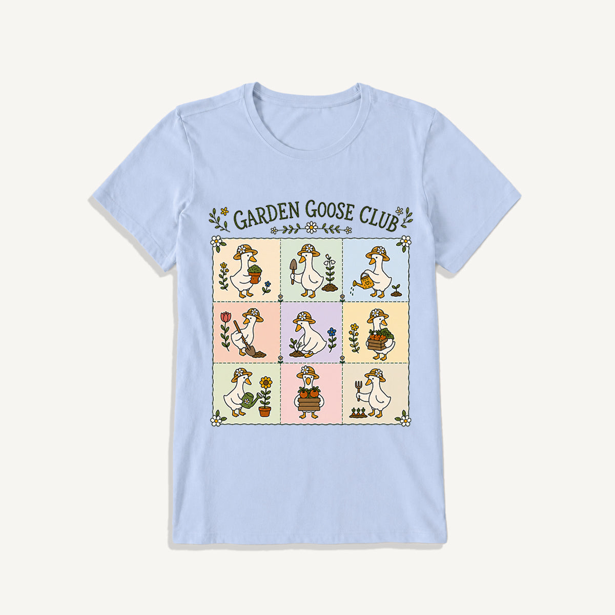 Garden Goose Club Print Crew Neck Cotton Tee