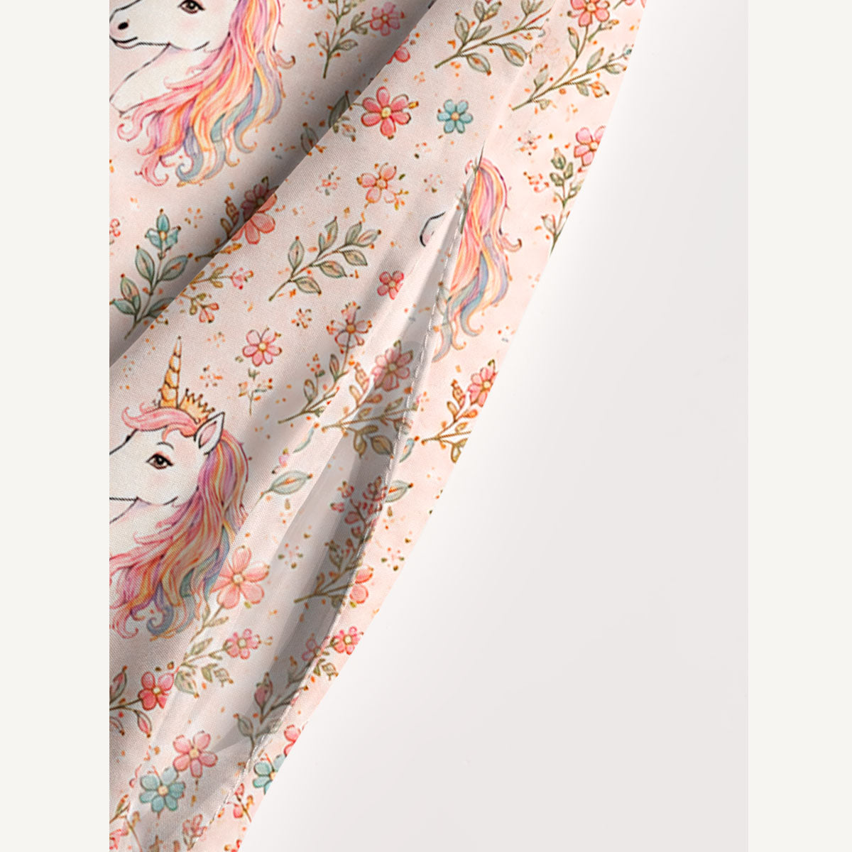 Rainbow Unicorn Blossom Print Wide Straps Maxi Dress With Pockets