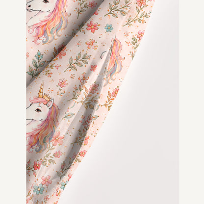 Rainbow Unicorn Blossom Print Wide Straps Maxi Dress With Pockets
