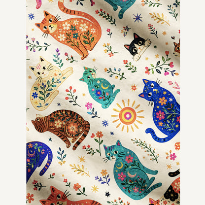 Painted Cat Garden Print Ugly Cardigan Sweaters