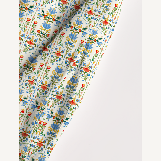 Square Neck Folk Bloom Print Wide Straps Maxi Dress With Pockets