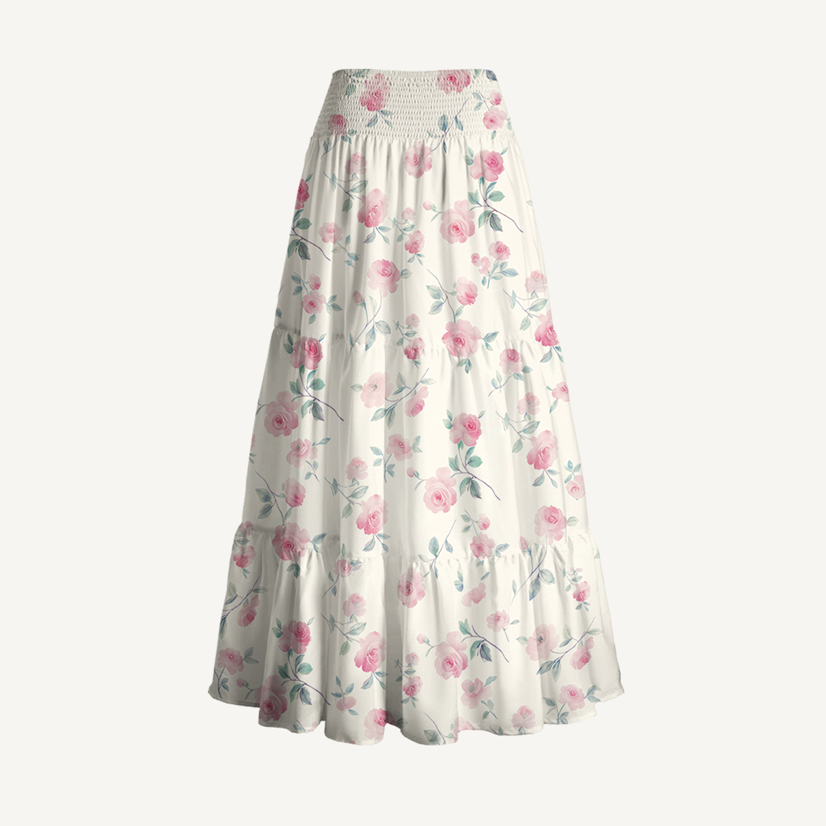 Blush Rose Print Convertible Maxi Skirt & Strapless Dress