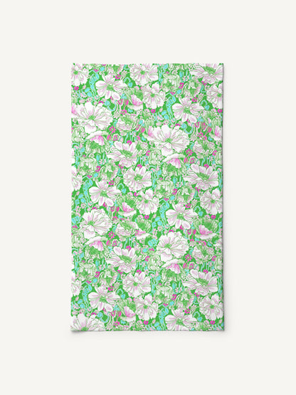 Mint Garden Print Boho Bandeau Headband