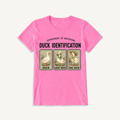 Duck Identification Print Crew Neck Cotton Tee