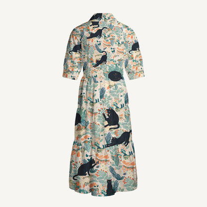 Into the Woods Midi Dress For Women With Pockets