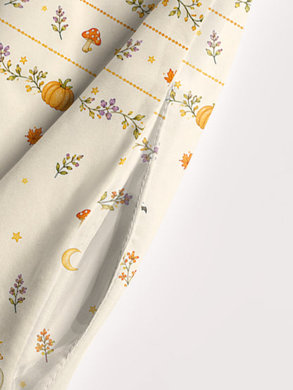 Ghostly Harvest Garden Print Wide Straps Maxi Dress With Pockets