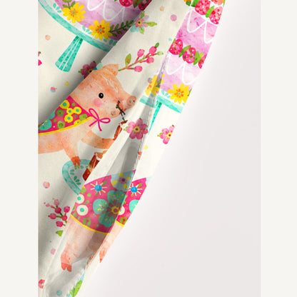 Piggies Happy Everyday Print Wide Straps Maxi Dress With Pockets