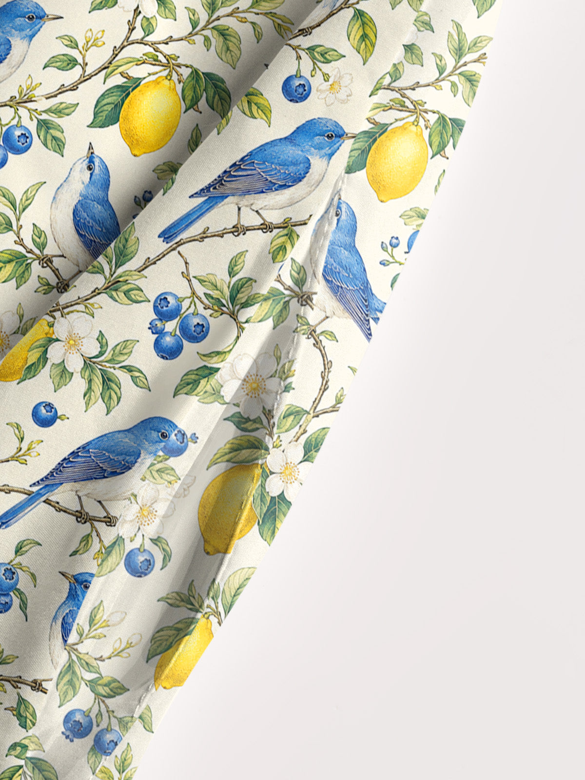 Bluebird Lemon Garden Print Wide Straps Maxi Dress With Pockets