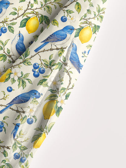 Bluebird Lemon Garden Print Wide Straps Maxi Dress With Pockets