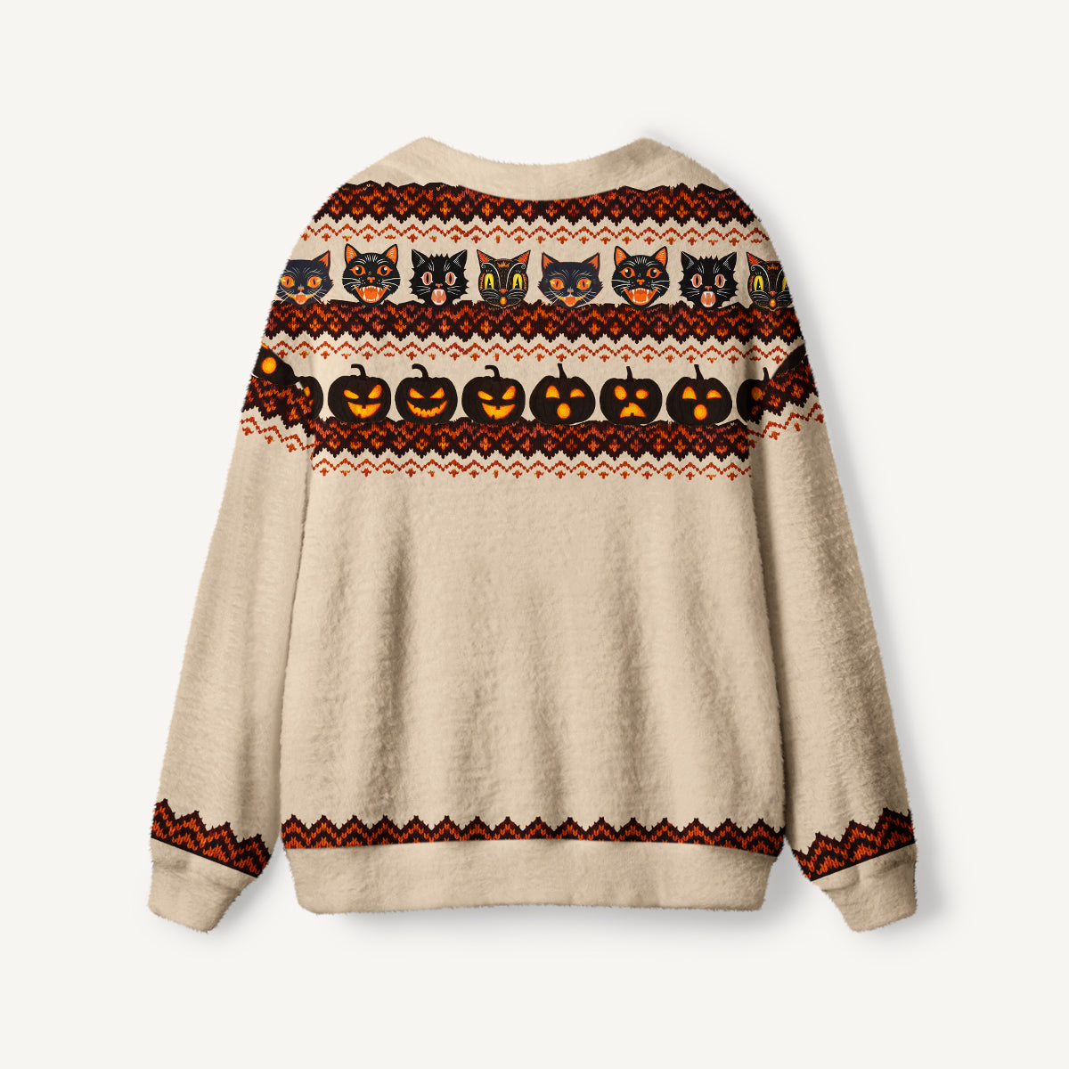 Halloween Pumpkin Art Print Ugly Cardigan Sweaters