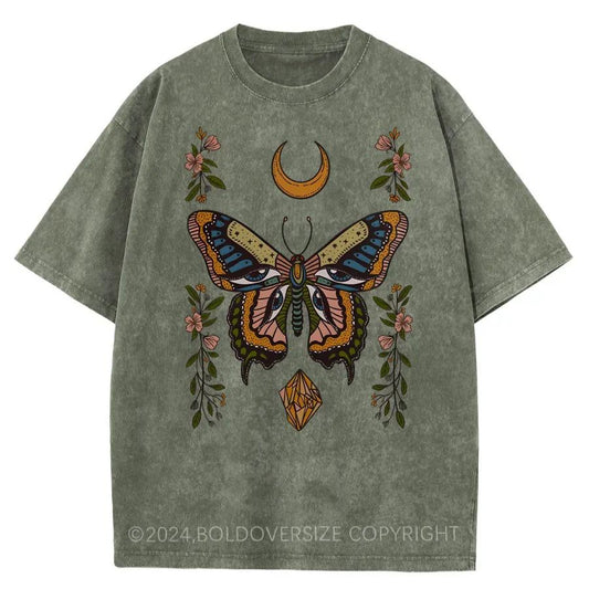 Vintage Butterfly Eyes Washed T-Shirt